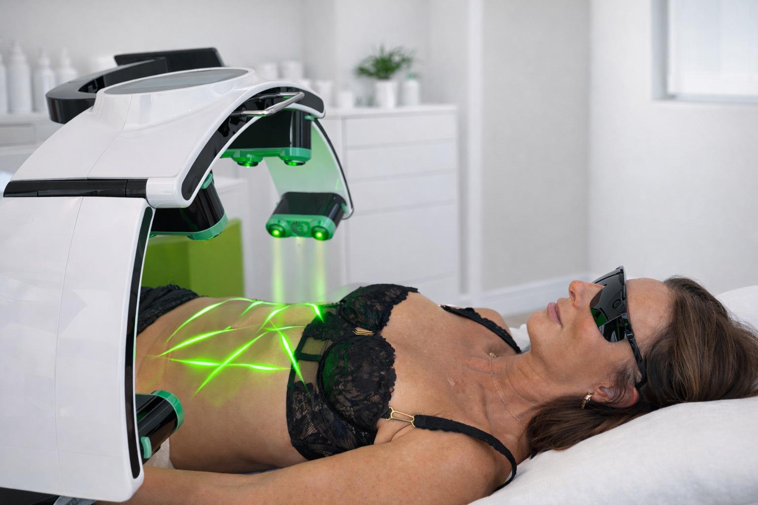 360 Green Laser arbetar med 10 strålar av kall grön laser